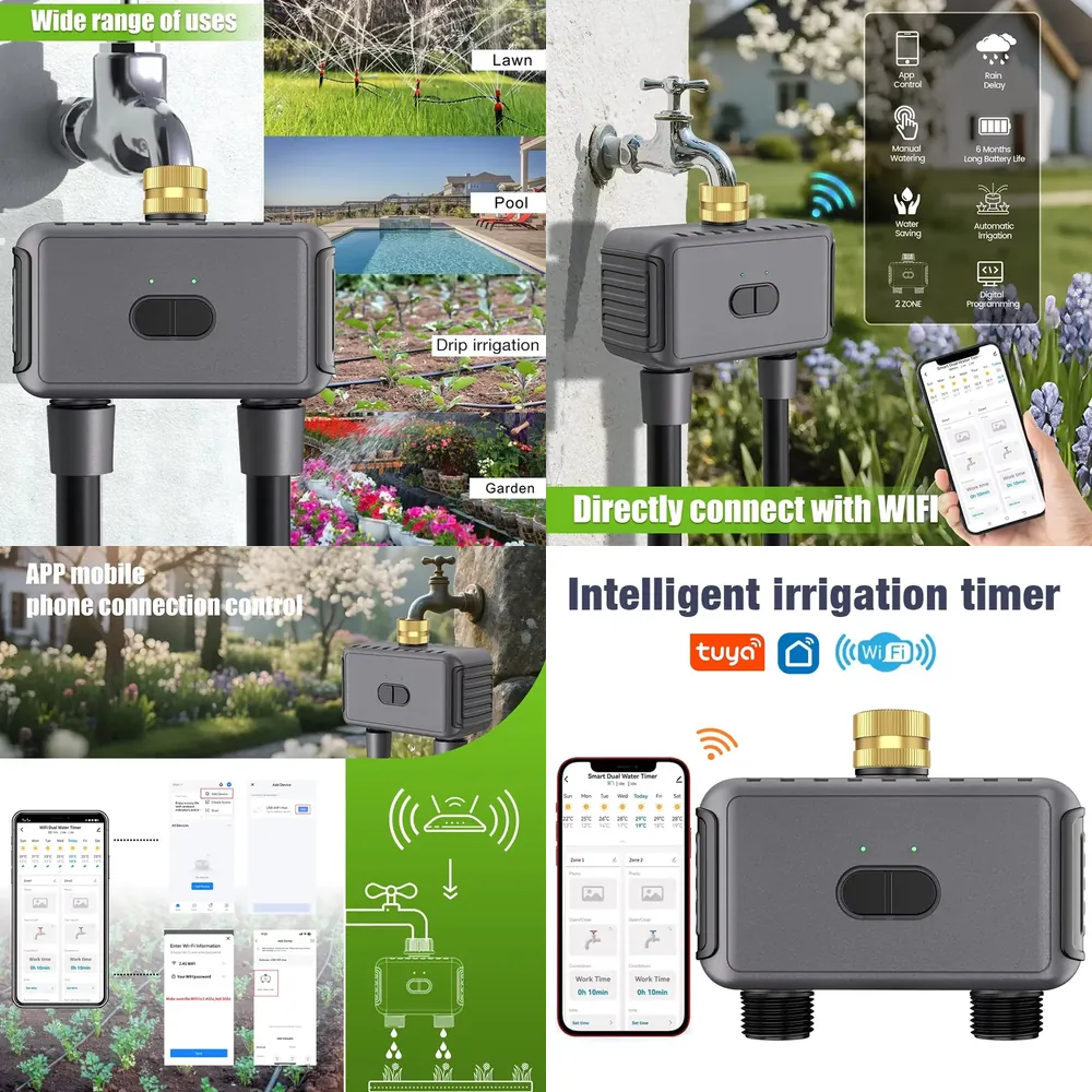 Timer Dual Outlet - Temporizador de Riego Inteligente WAP01 con